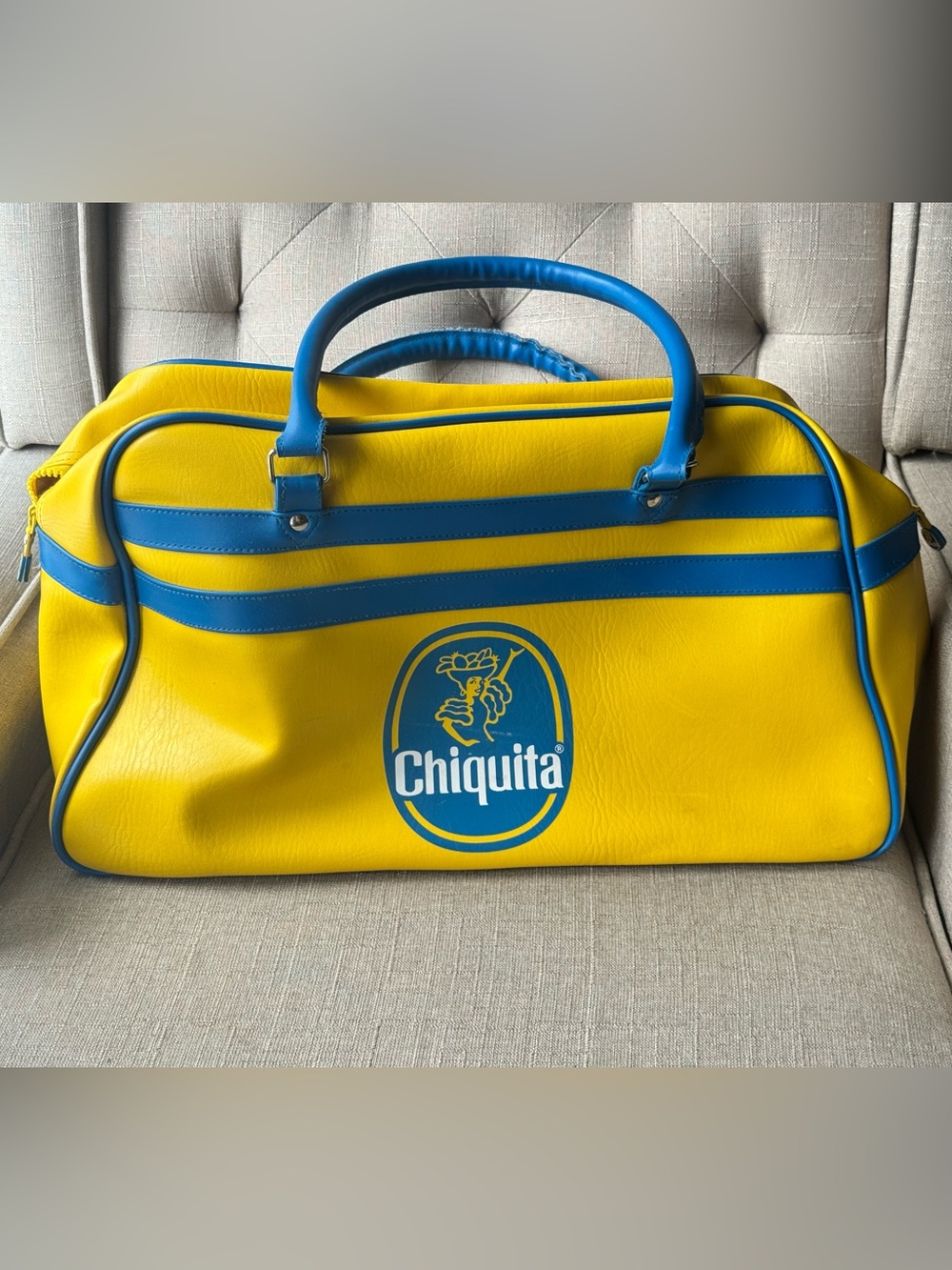 Rare Miami Art Basel x Chiquita Banana Retro Duffel Bag Y2K Sport Weekend Bag